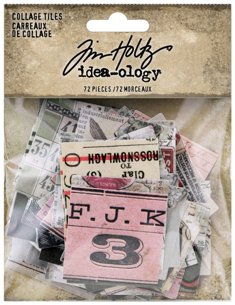 OakridgeStores.com | Tim Holtz - Advantus - Idea-ology Collage Tiles - Papercraft Embellishments - 72 Pieces - TH94217 040861942170