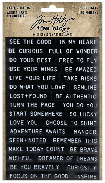 OakridgeStores.com | Tim Holtz - Advantus - Thoughts - Idea-ology Sentiments Label Stickers 64/Pkg - TH94229 040861942293