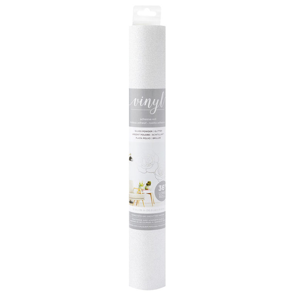 OakridgeStores.com | American Crafts - Silver Glitter - Adhesive Vinyl Roll 12 x 36 inches - 34015103 718813978941