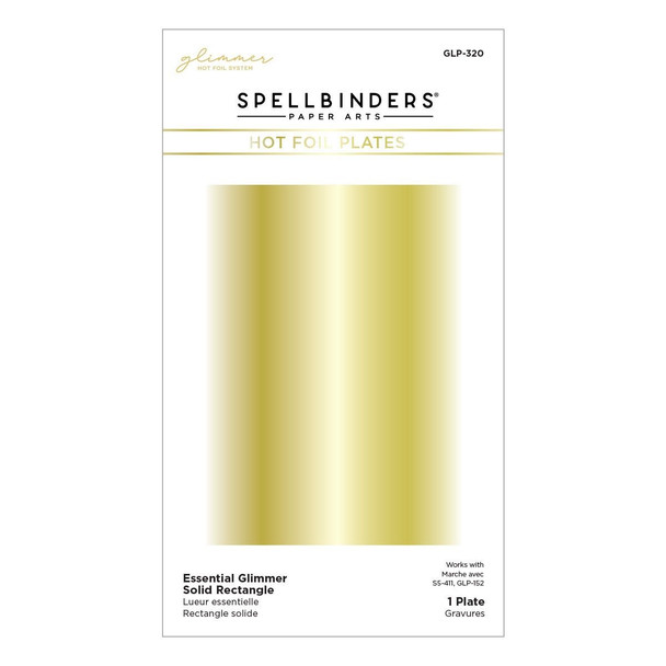 OakridgeStores.com | Spellbinders - Essential Solid Rectangle - Glimmer Hot Foil Plate - GLP-320 812062037487
