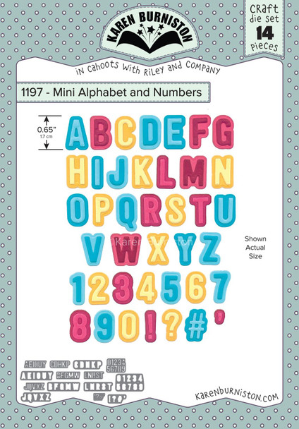 OakridgeStores.com | KB Riley - Mini Alphabet & Numbers - Craft Die Set by Karen Burniston - 1197 084282634115