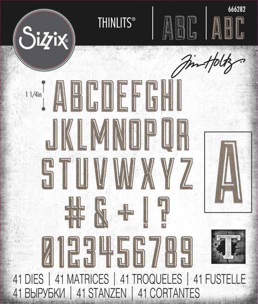 OakridgeStores.com | Sizzix - Alphanumeric Emporium - Thinlits Dies by Tim Holtz, 41/Pkg - 666282 630454284970