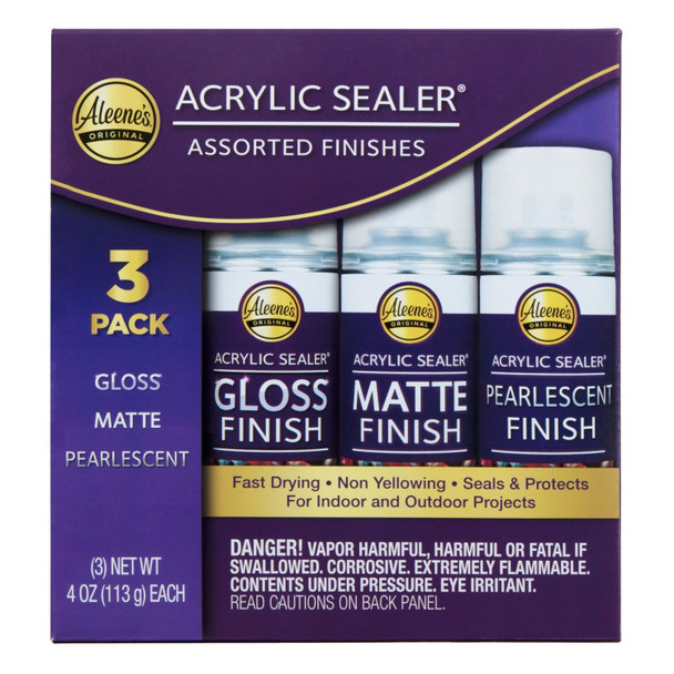 OakridgeStores.com | Aleene's - Assorted Finishes - Acrylic Sealer, 4 oz, 3 Pack - 47203 017754472038