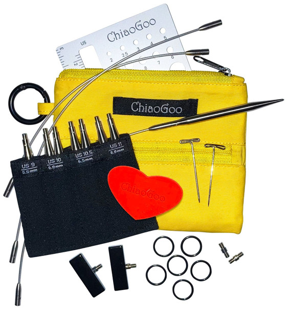 OakridgeStores.com | ChiaoGoo - TWIST Shorties Set 3 inches, Size US 9-11 (5.5-8 mm) - Knitting Needle Tip Set - 7230-L 812208029741
