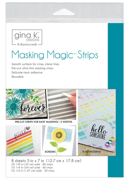 OakridgeStores.com | Gina K Designs - Masking Magic Strips - 8 Sheets - 18196 000943181965