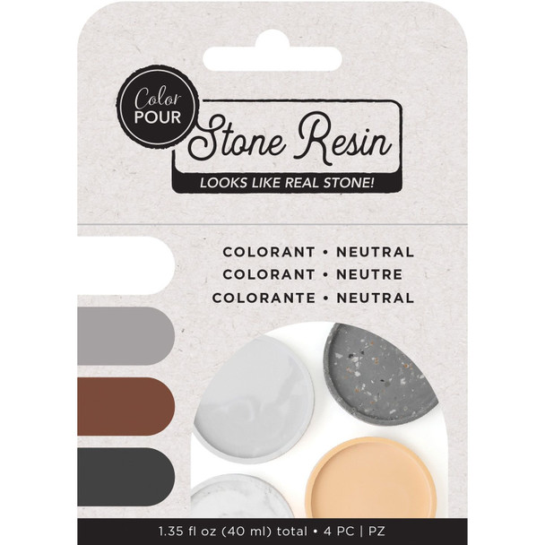 OakridgeStores.com | American Crafts - Color Pour Stone Resin Colorant 4/Pkg - Neutral - 34014947 765468048017