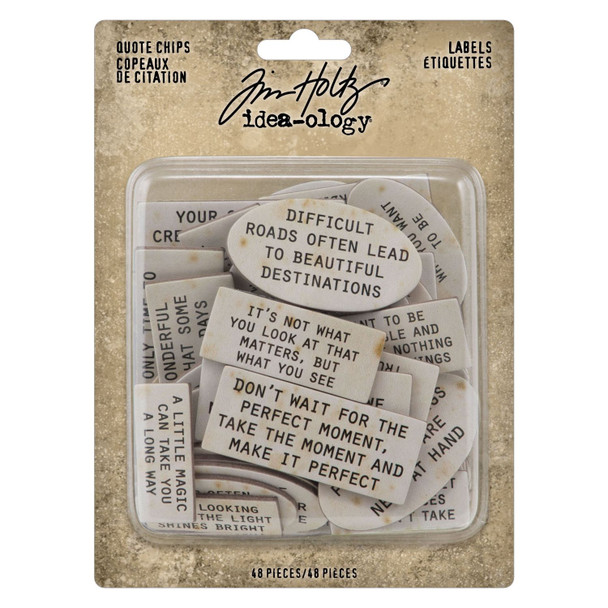 OakridgeStores.com | Tim Holtz - Advantus - Labels - Idea-ology Chipboard Quote Chips 48/Pkg - Paper Craft Embellishments - TH94320 040861943207