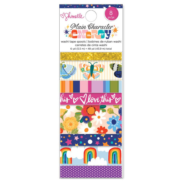 OakridgeStores.com | American Crafts - Gold Glitter - Shimelle Main Character Energy - Washi Tape Set, 8 rolls - 34022105 765468045405