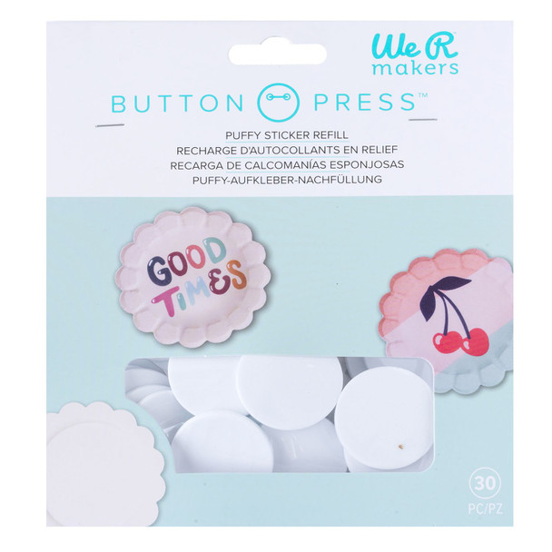 OakridgeStores.com | We R Makers - Button Press - Puffy Sticker Refill Pack, 30/Pkg - 60000647 633356634218