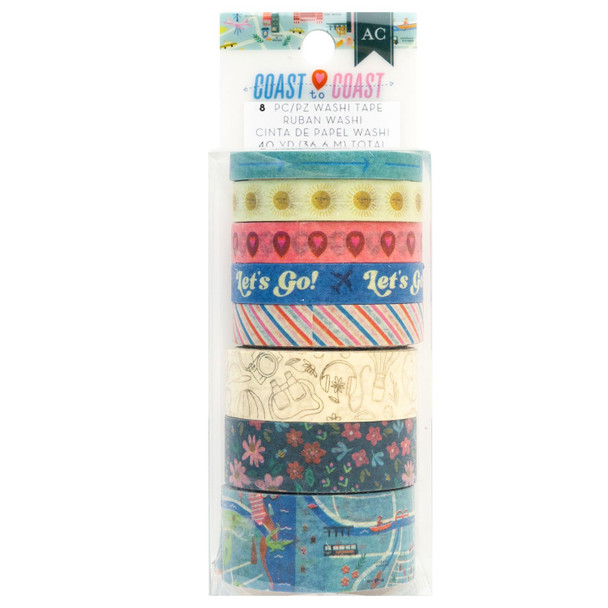 OakridgeStores.com | American Crafts - Foil - Coast-to-Coast Washi Tape Set, 8 Rolls - 34025935 765468076652