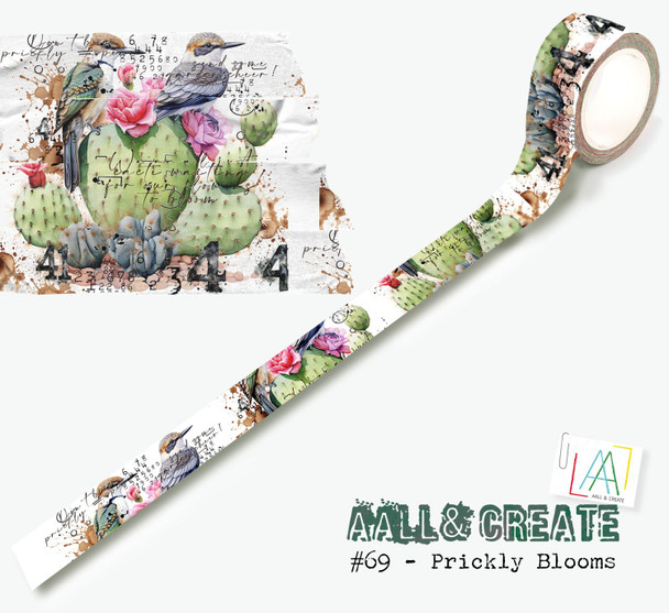 OakridgeStores.com | Aall and Create - Prickly Blooms - Layer-It-Up Washi Tape - AALL-MT-069