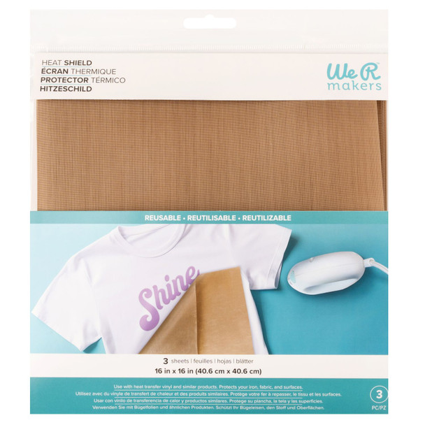 OakridgeStores.com | We R Makers - 3/Pkg - We R Mini Heat Press Heat Shield 16 x 16 inches - Thermo Plastic Non-Stick - 60000383 765468082141