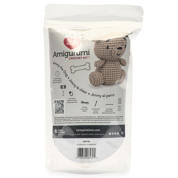 OakridgeStores.com | Red Heart - Jimmy the Dog - Amigurumi Crochet Kit - RHPP784 073650085345