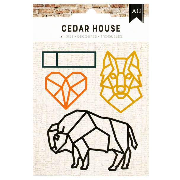OakridgeStores.com | American Crafts - Cedar House Metal Die Set - 4 Dies for Die Cutting - 34030350 765468083742
