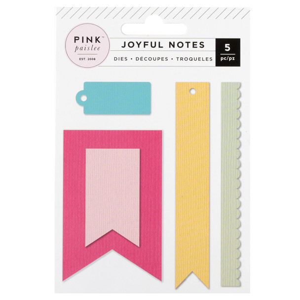 OakridgeStores.com | Pink Paislee - Joyful Notes - Metal Die Set for Die Cutting, 5/Pkg - 34030811 765468085531