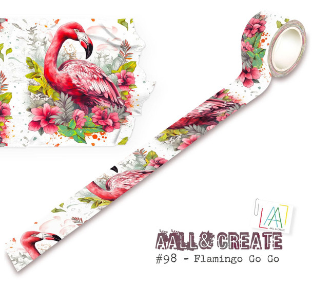 OakridgeStores.com | Aall and Create - Flamingo Go Go - Layer-It-Up Washi Tape - AALL-MT-098