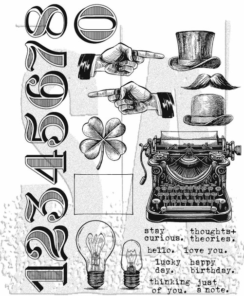 OakridgeStores.com | Tim Holtz - Stampers Anon - Curiosity Shop - Cling Stamps 7 x 8.5 inches - CMS482