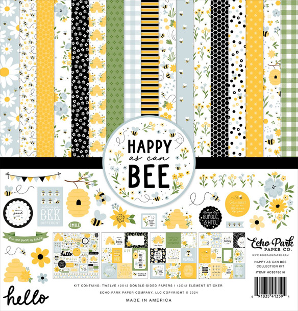 OakridgeStores.com | Echo Park Paper - Happy As Can Bee - Collection Kit 12 x 12 inches - HCB376016 691835413594
