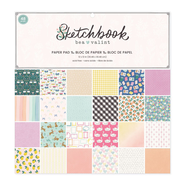 OakridgeStores.com | American Crafts - Bea Valint Sketchbook - Paper Pad 12 x 12 inches - 48 Sheets - 315945 765468029856