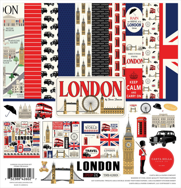 OakridgeStores.com | Carta Bella - London - Paper Collection Kit 12 x 12 - CBL404016 732388426027