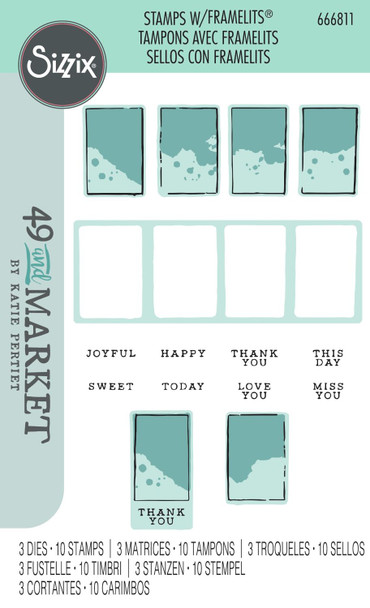 OakridgeStores.com | Sizzix - Painted Palettes - Clear Stamps with Framelits Dies by 49 and Market - 666811 630454291053