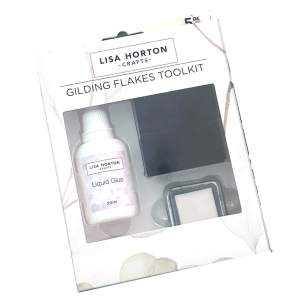 OakridgeStores.com | Lisa Horton Crafts - Gilding Flake Glue and Sponge Kit - 20ml Glue, Dry Inkpad, 3 Sponges - LHCT048 632793479246