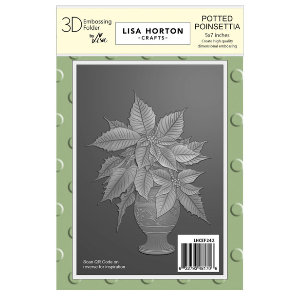OakridgeStores.com | Lisa Horton Crafts - Potted Poinsettia - A6 3D Embossing Folder - LHCEF242 632793481706
