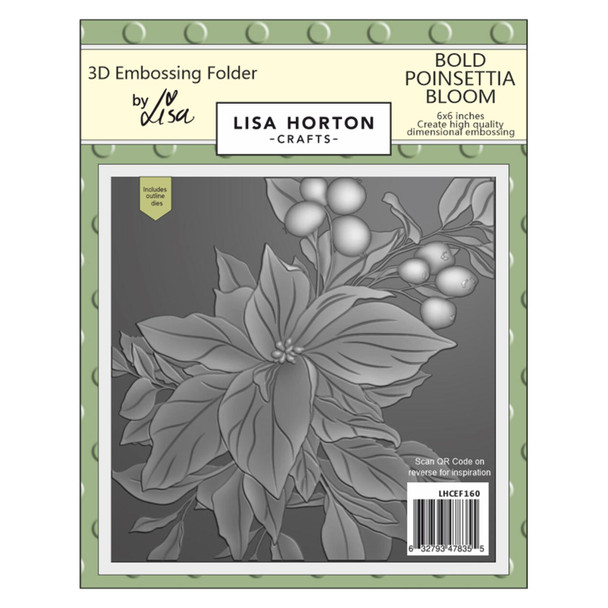 OakridgeStores.com | Lisa Horton Crafts - Bold Poinsettia Bloom - 6 x 6 Embossing Folder & Die - LHCEF160 632793478355