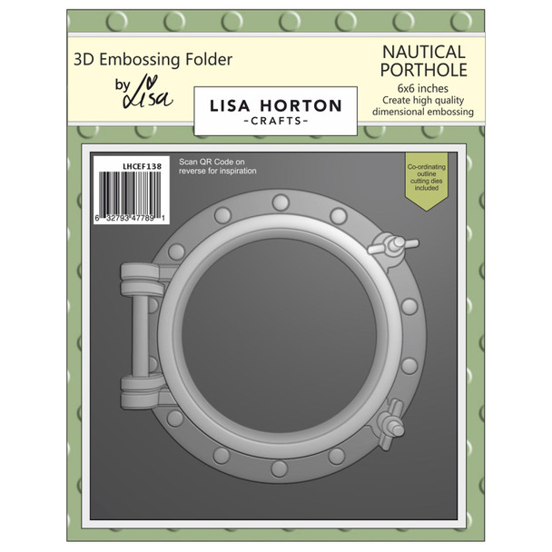 OakridgeStores.com | Lisa Horton Crafts - Nautical Porthole - 3D Embossing Folder and Outline Die - 6 x 6 inches - LHCEF138 632793477891