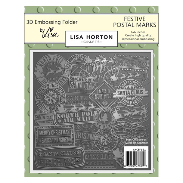 OakridgeStores.com | Lisa Horton Crafts - Postal Marks North Pole - Embossing Folder - 6 x 6 inches - LHCEF161 632793478362