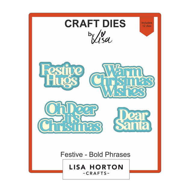 OakridgeStores.com | Lisa Horton Crafts - Bold Phrases - Festive Craft Dies - LHCCD199 792816356906