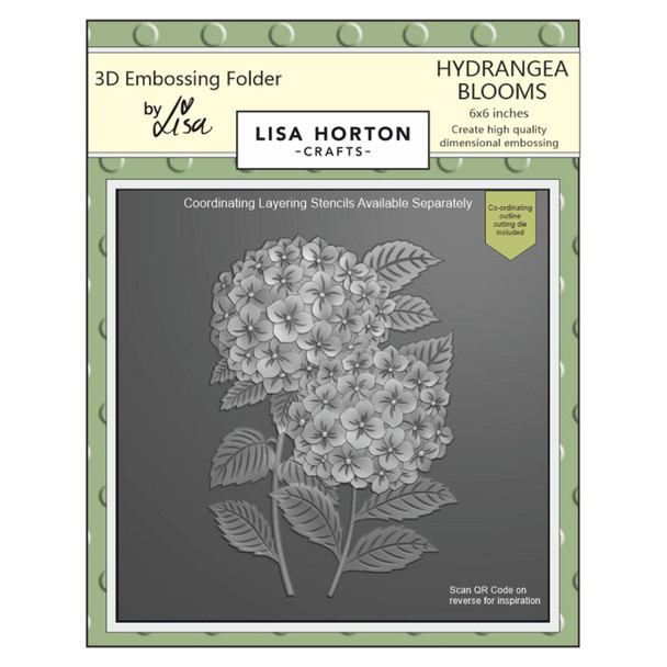OakridgeStores.com | Lisa Horton Crafts - Hydrangea Blooms - 3D Embossing Folder - LHCEF123 792816359228