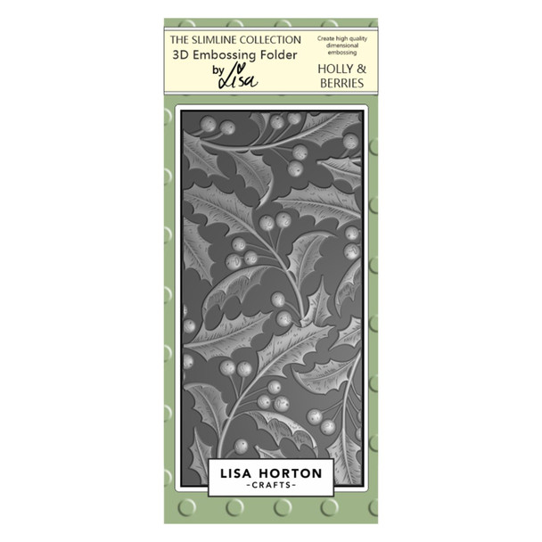 OakridgeStores.com | Lisa Horton Crafts - Holly And Berries - 3D Embossing Folder - LHCEF029 792816353714