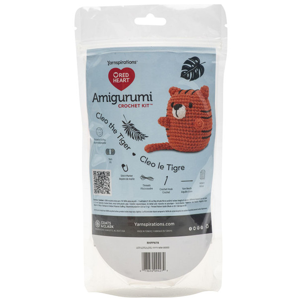 OakridgeStores.com | Red Heart - Cleo the Tiger - Amigurumi Crochet Kit with Yarn, Hook & Stuffing - RHPP878 073650094279
