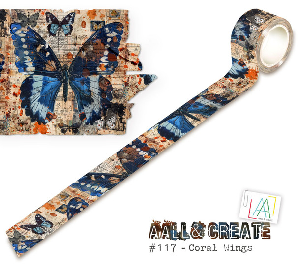 OakridgeStores.com | Aall and Create - Coral Wings - Layer-It-Up Washi Tape - AALL-MT-117