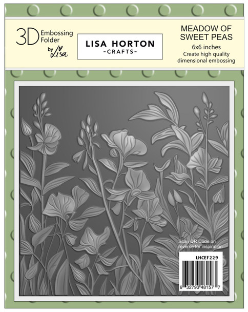 OakridgeStores.com | Lisa Horton Crafts - Meadow Of Sweet Peas - 3D Embossing Folder 6 x 6 inches - LHCEF229 632793481577