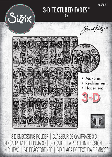 OakridgeStores.com | Tim Holtz - Sizzix - Typewriter - 3D Texture Fades Embossing Folder A5 - 666885 630454291978