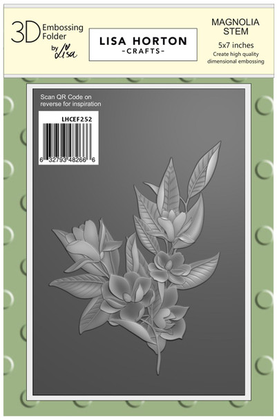 OakridgeStores.com | Lisa Horton Crafts - Magnolia Stem - 3D Embossing Folder, 5 x 7 inches - LHCEF252 632793482666