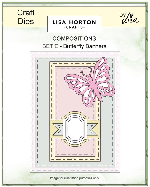 OakridgeStores.com | Lisa Horton Crafts - Butterfly Banners - Composition Dies - LHCCD318 632793483472