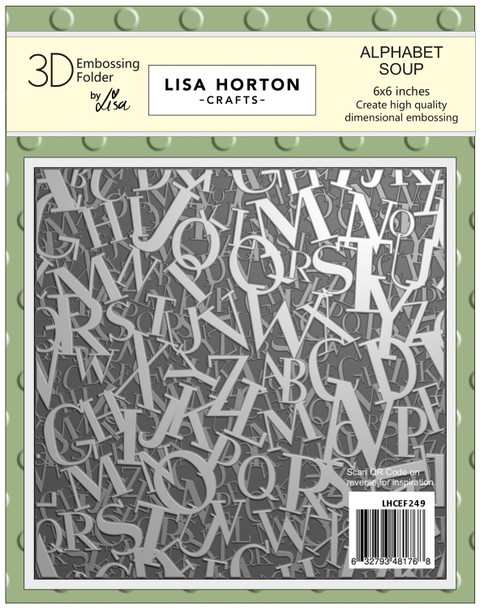 OakridgeStores.com | Lisa Horton Crafts - Alphabet Soup - 3D Embossing Folder - LHCEF249 780627350770