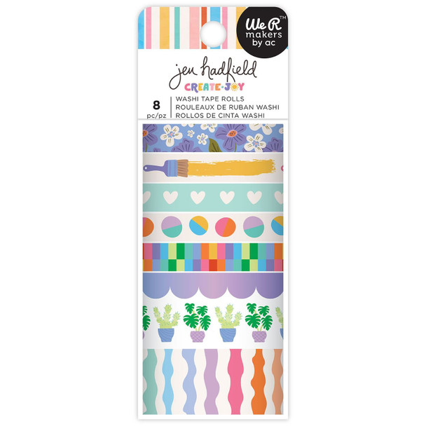 OakridgeStores.com | American Crafts - 8 Pieces - Jen Hadfield Create Joy Washi Tape - Washi Tape Set - 34033929 765468097664