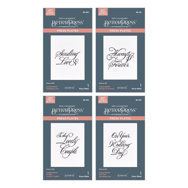 OakridgeStores.com | Spellbinders - On Your Wedding Day Sentiments - BetterPress Plates Bundle by Paul Antonio - BD-0935 810176102572