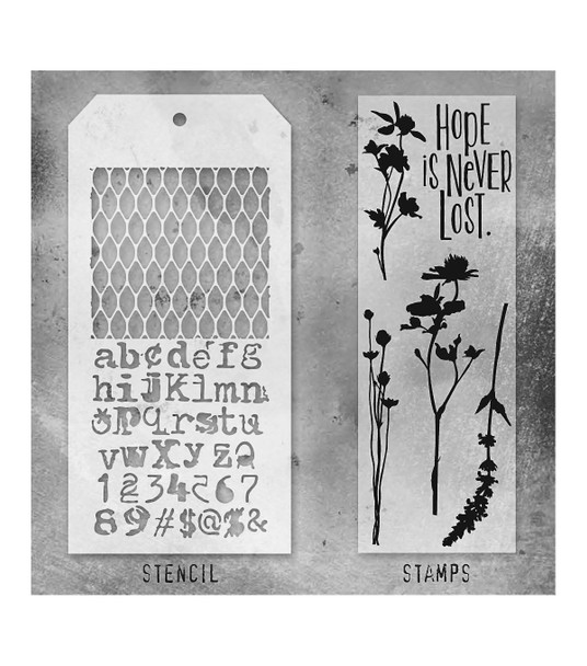 OakridgeStores.com | Tim Holtz - Stampers Anon - Set #21 - Clear Stamps & Layering Stencil Set - THMM121