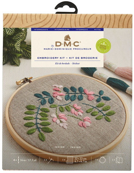 OakridgeStores.com | DMC - Indigo Flowers - Embroidery Kit - Eco Vita - TB229