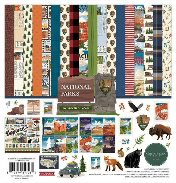 OakridgeStores.com | Carta Bella - National Parks - 12 x 12 Collection Kit, Double-Sided Papers + Sticker Sheet - CBN443016 810179817039