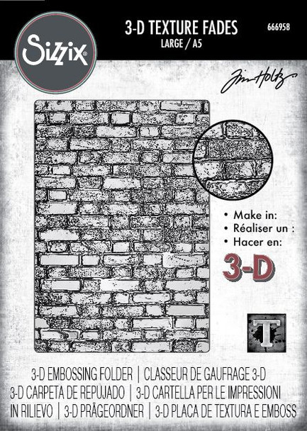 OakridgeStores.com | Tim Holtz - Sizzix - Brickwork - 3D Texture Fades A5 Embossing Folder - 666958 630454292753
