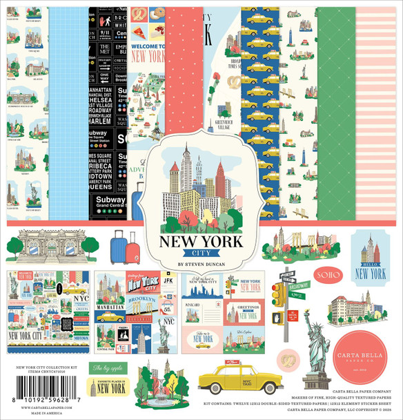 OakridgeStores.com | Carta Bella - New York City - Carta Bella Collection Kit 12"X12" - Scrapbook Paper Collection Kit - CBNYC471016 810192596287