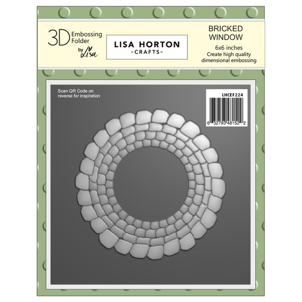 OakridgeStores.com | Lisa Horton Crafts - Bricked Window - 3D Embossing Folder 6 x 6 - LHCEF224 632793481522