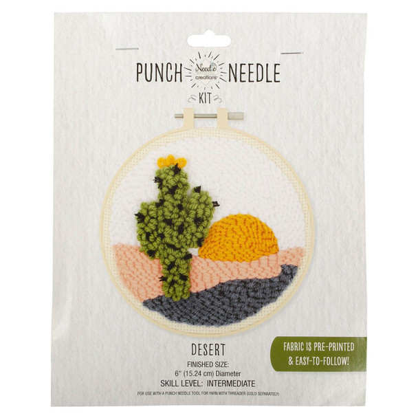 OakridgeStores.com | Fabric Editions - Desert - Punch Needle Kit 6 inches by Needle Creations - NC-PNND-DSRT6 699919344147