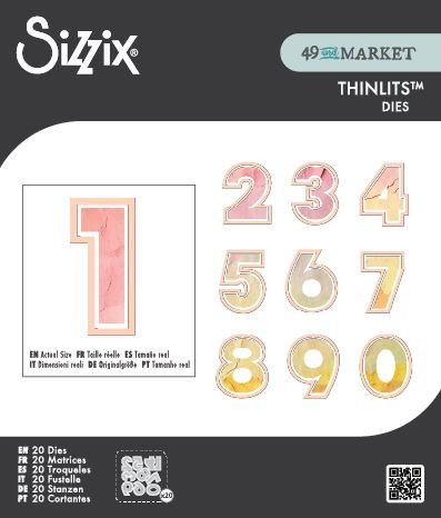 OakridgeStores.com | Sizzix - This or That 2 Inch Numbers - Thinlits Dies by 49 & Market - 666952 630454292463